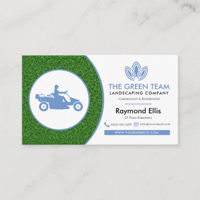Landscaping Lawn Care Business Card (Front)