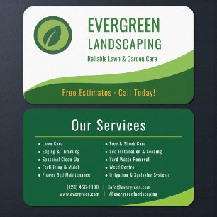 Landscaping Lawn Care Business Card