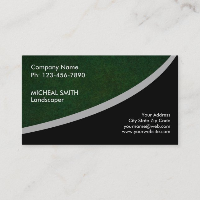 Landscaping Lawn Care Gardener Business Card (Front)