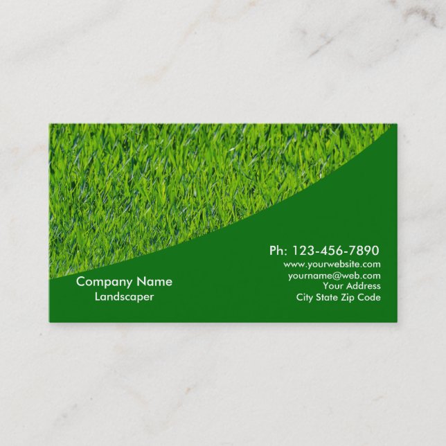Landscaping Lawn Care Gardener Business Card (Front)