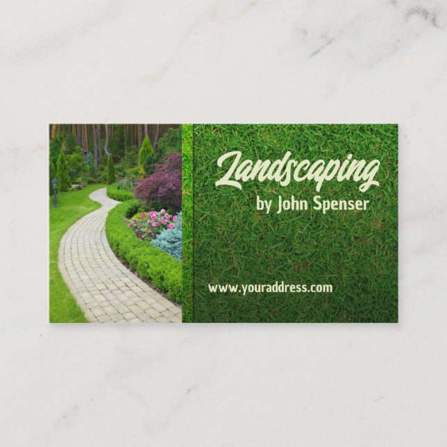 Landscaping Lawn Care Gardener New Design Business Card (Front)