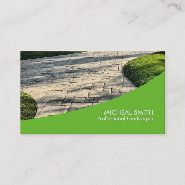 Landscaping Lawn Care Gardener Professional Business Card (Front)