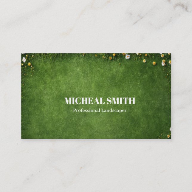 Landscaping Lawn Care Gardener Professional Business Card (Front)