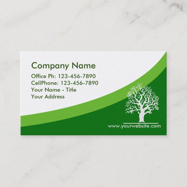 Landscaping Lawn Care Gardener Tree Business Card (Front)