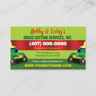 Landscaping Lawn Care Grass Cutting Business Card