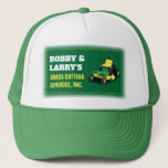 Landscaping Lawn Care Grass Cutting Template Trucker Hat<br><div class="desc">Increase visibility by creating and printing trucker hats for your landscaping (grass cutting) lawn care company with this effective trucker hat customisable template. See the matching business cards and other possible matching products for precision branding that motivate potential clients to choose you and your brand. Choose different availabel colours.</div>
