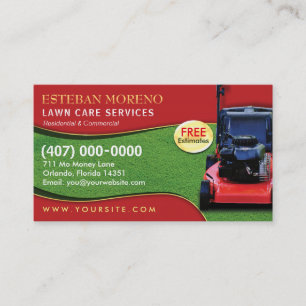 Landscaping Lawn Care Mower Business Card Template