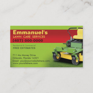 Landscaping Lawn Care Mower Business Card Template