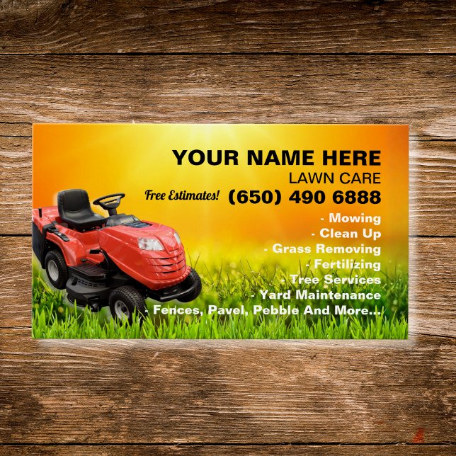 Landscaping Lawn Care Mower Business Card Template (Creator Uploaded)