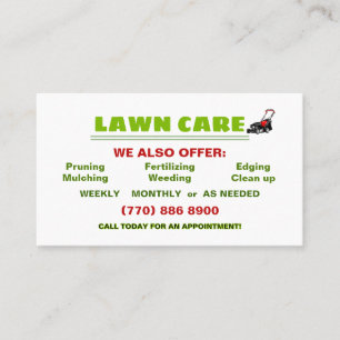 Landscaping Lawn Care Mower Business Card Template