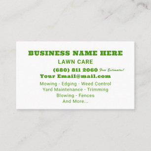 Landscaping Lawn Care Mower Template Business Card