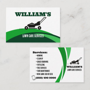 Landscaping Lawn Care Mower Template Business Card