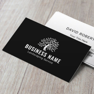 Landscaping & Lawn Care Professional Tree Logo Business Card