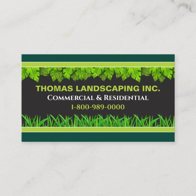 Landscaping Lawn Care Sign for your Work Truck  Business Card (Front)