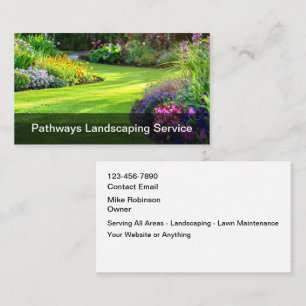 Landscaping Lawn Colourful Garden Theme  Business Card
