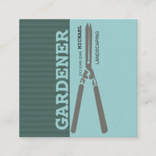 Landscaping Lawn Garden Tools Pruning Scissors Square Business Card