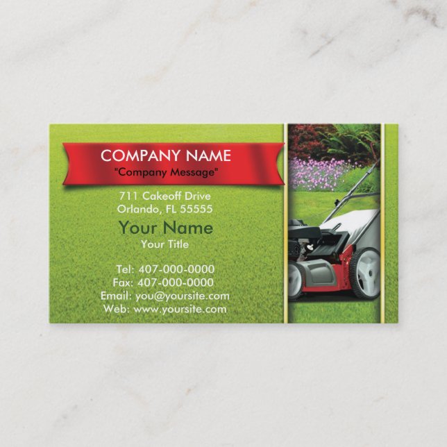 Landscaping Lawn Mower Lawn Care Business Card (Front)