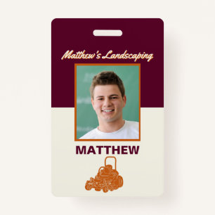 Landscaping Lawn Mowing Business Nametag ID Badge