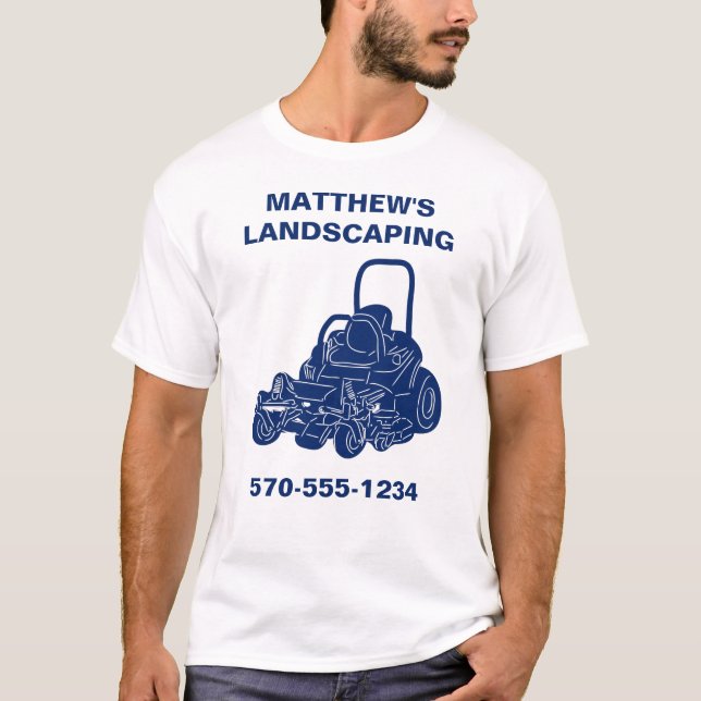Landscaping Lawn Mowing Business Personalised T-Shirt (Front)