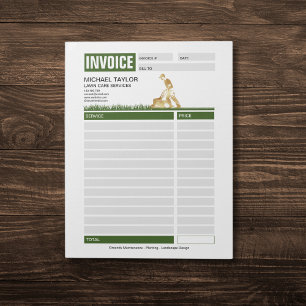 Landscaping Lawn Mowing Business Receipt Invoice Notepad