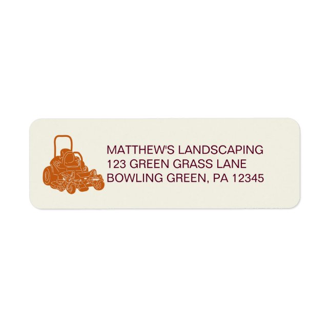 Landscaping Lawn Mowing Business Return Address (Front)