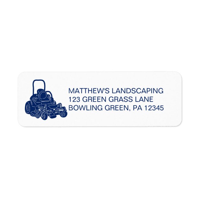 Landscaping Lawn Mowing Business Return Address (Front)