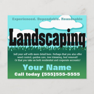 Landscaping. Lawn service. Customisable Flyer