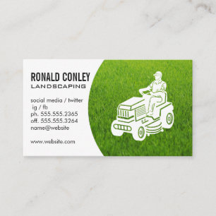 Landscaping Logo   Lawn Mower Icon Business Card