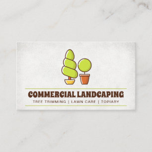 Landscaping Logo Topiary Business Card