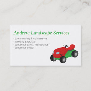 Landscaping Maintenance Services, Mowing Tractor Business Card