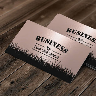 Landscaping Modern Rose Gold Lawn Care Business Card