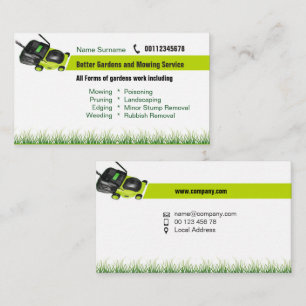 landscaping & mowing business card