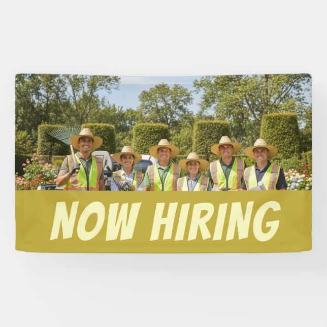 Landscaping NOW HIRING Banner Customisable Outdoor (Horizontal)