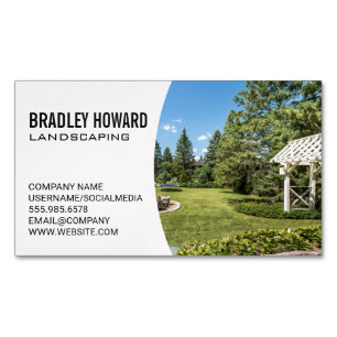 Landscaping   Residence Backyard Magnetic Business Card