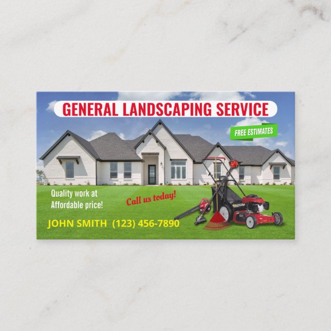 Landscaping Service Business Cards (Front)