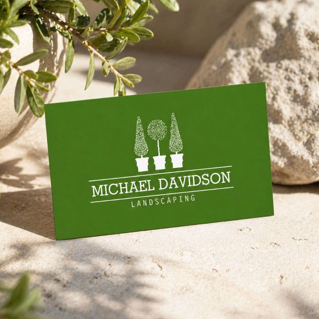 Landscaping Service Green Business Card (Creator Uploaded)