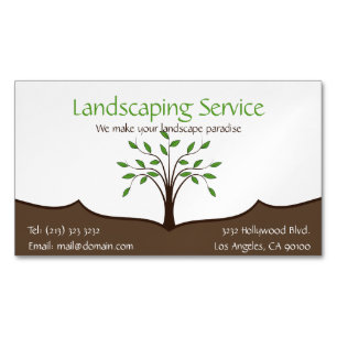 Landscaping Service Magnetic Business Cards