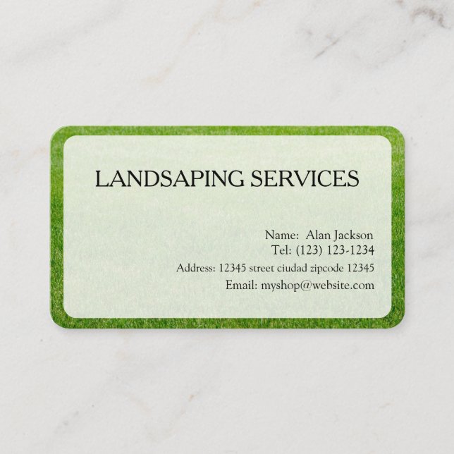 LANDSCAPING SERVICES Business card editable (Front)
