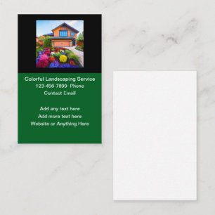 Landscaping Services Colourful Business Cards