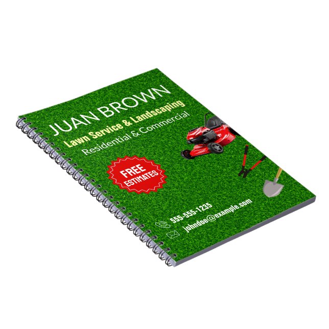 Landscaping Services | Lawn Care & Garden Design Notebook (Right Side)