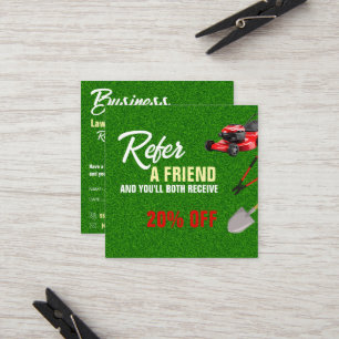 Landscaping Services Lawn Care & Garden Design Referral Card