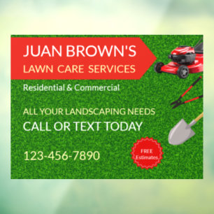 Landscaping Services Lawn Care & Garden Design Window Cling