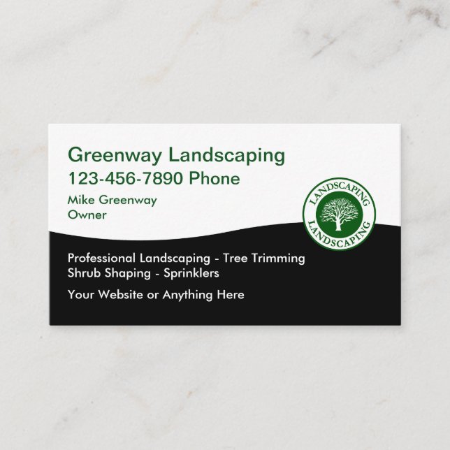 Landscaping Services Simple Modern Business Cards (Front)