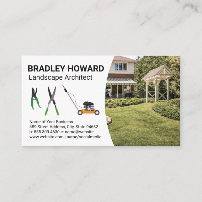 Landscaping Tools | Backyard Gard Lawn Business Card (Front)