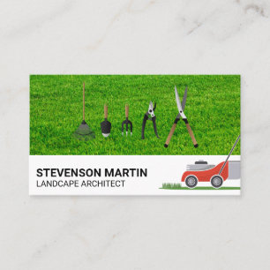 Landscaping Tools   Cut Grass Lawn Mower Business Card