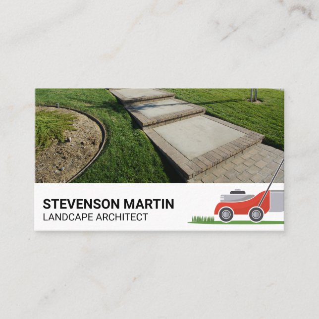 Landscaping Tools | Front Yard Cut Grass Business Card (Front)