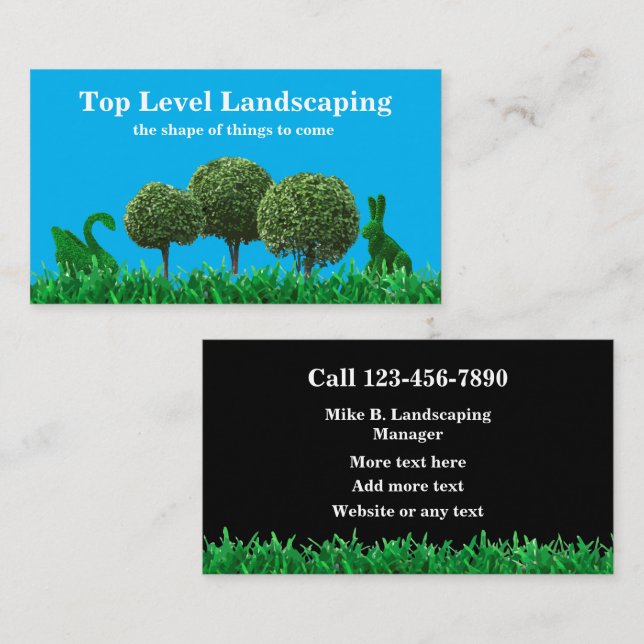 Landscaping Topiary Services Business Card (Front/Back)