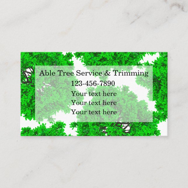 Landscaping Tree Trimming Services Business Card (Front)