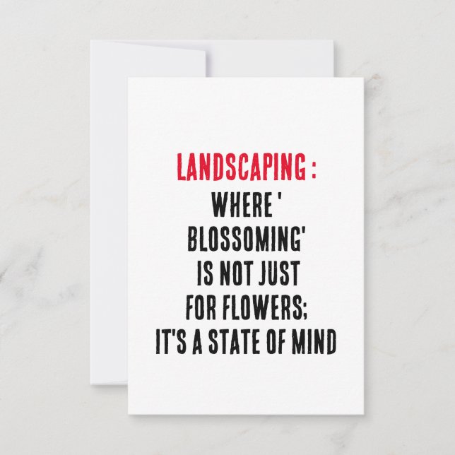 Landscaping Where 'blossoming' is not just for fl Thank You Card (Front)