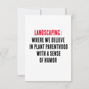Landscaping Where we believe in plant parenthood  Thank You Card